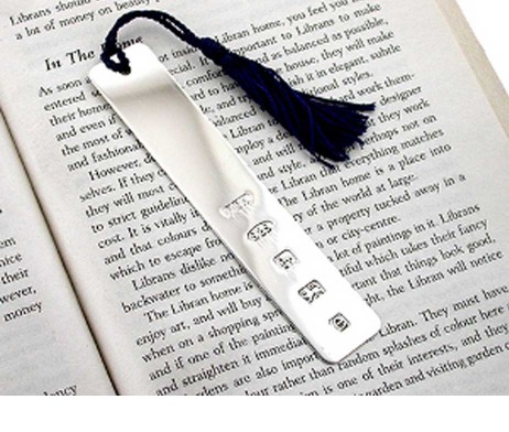 Silver Bookmark with Tassel & Free Engraving - Handmade Sterling Silver Engraved BOOKMARK and Tassel Personalised with FREE Engraving.