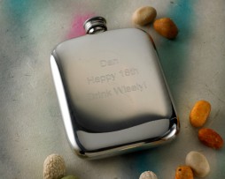 Cushion Engraved Hip Flask with Free Engraving