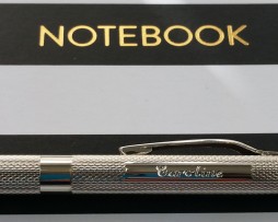 Manton Silver Rollerball Twist Personalised Pen & Gift Box . Personalised Luxury Pen Hallmarked In Sterling Silver. Free Engraving & Next Day UK Delivery!