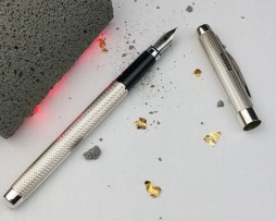 Manton Silver Fountain Pen & Gift Box with Free Engraving. Luxury Personalised Pen In Hallmarked Sterling Silver. Free Engraving & Next Day UK Delivery!