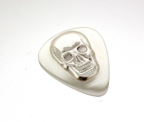 Sterling Silver Dauthuz Skull Plectrum with Free Engraving