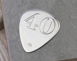 Personalised Silver 40th Birthday Plectrum - GH_Plect40