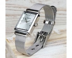 Personalised Silver Ladies Watch With Detailed Strap