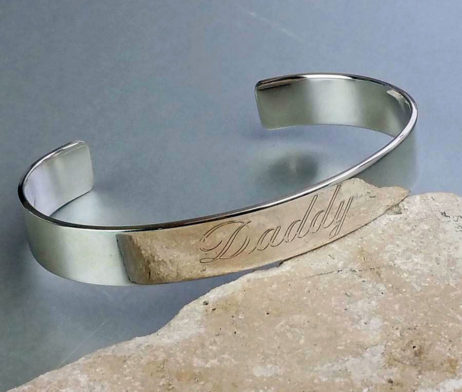 Personalised Men's Open Silver Cuff Bracelet - fgh_2214