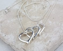 Sterling Silver Triple Heart Valentine Pendant