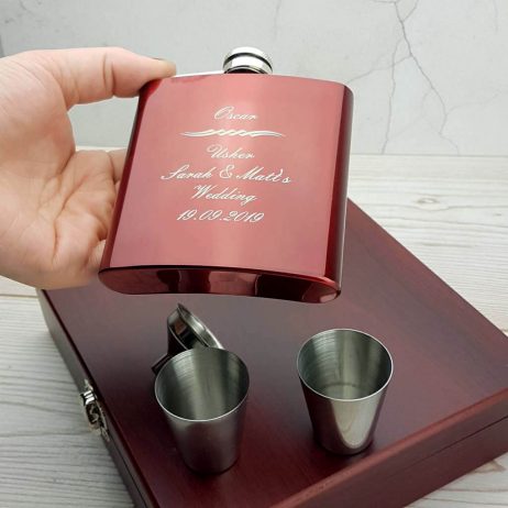 Striking personalised hip flask with gorgeous presentation box
