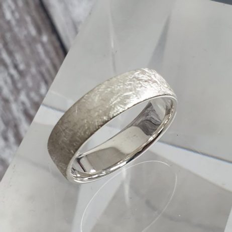Textured silver ring