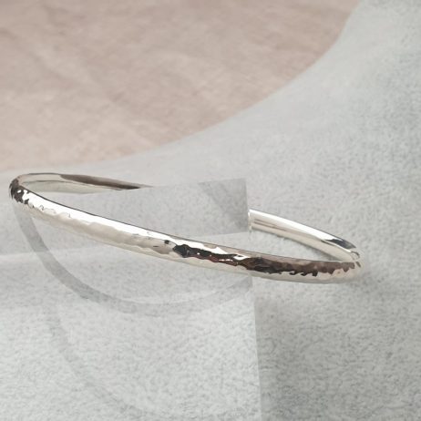 Hammered Silver Bangle on The Online Gifts Company
