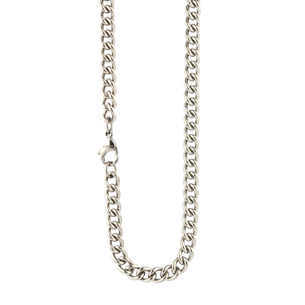 MEN’S BOLD CURB TITANIUM NECKLACE Titanium chain at The Online Gifts Company