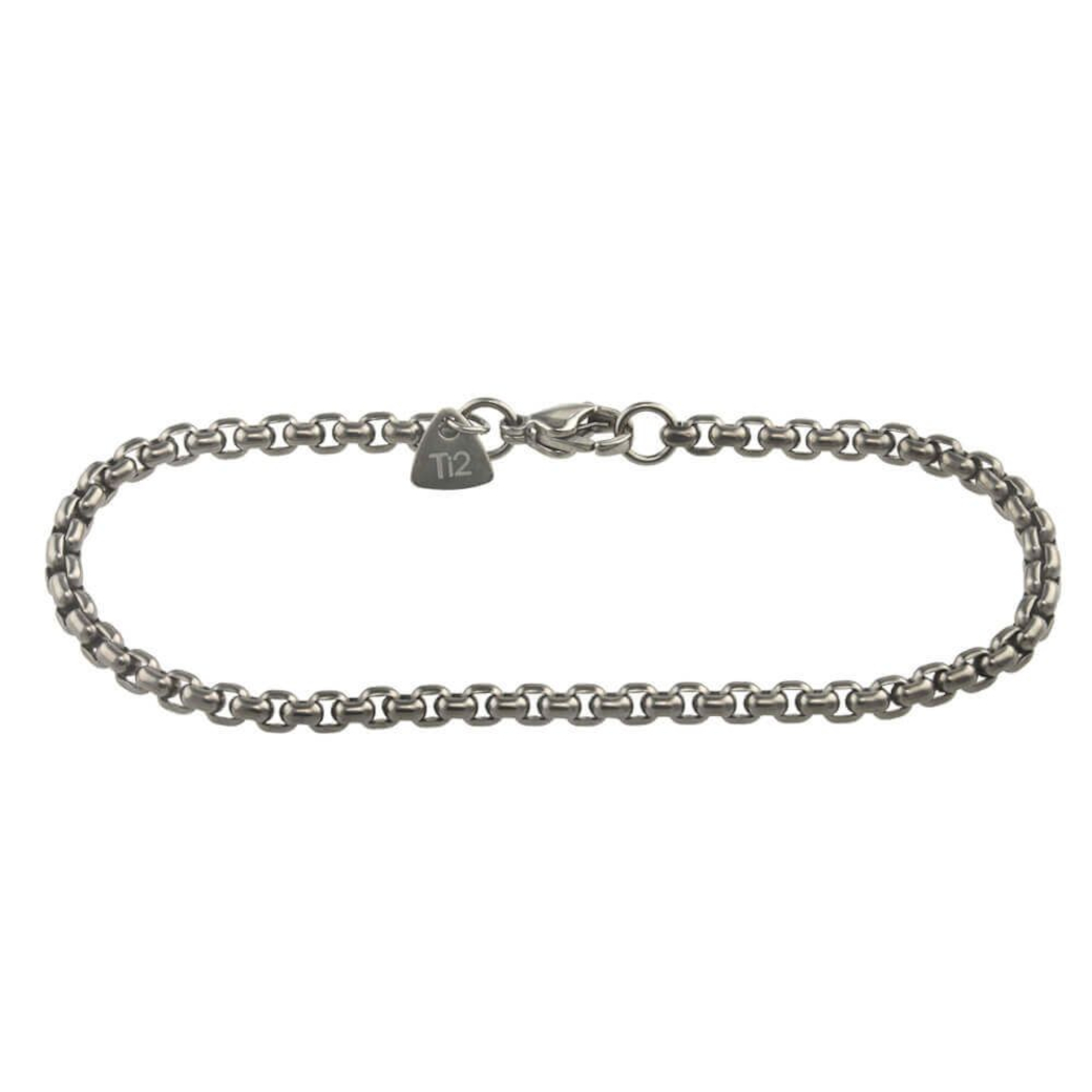 Titanium Strong Square Link Chain Bracelet Gents Titanium Chain Bracelet. Delivered UK & Worldwide.