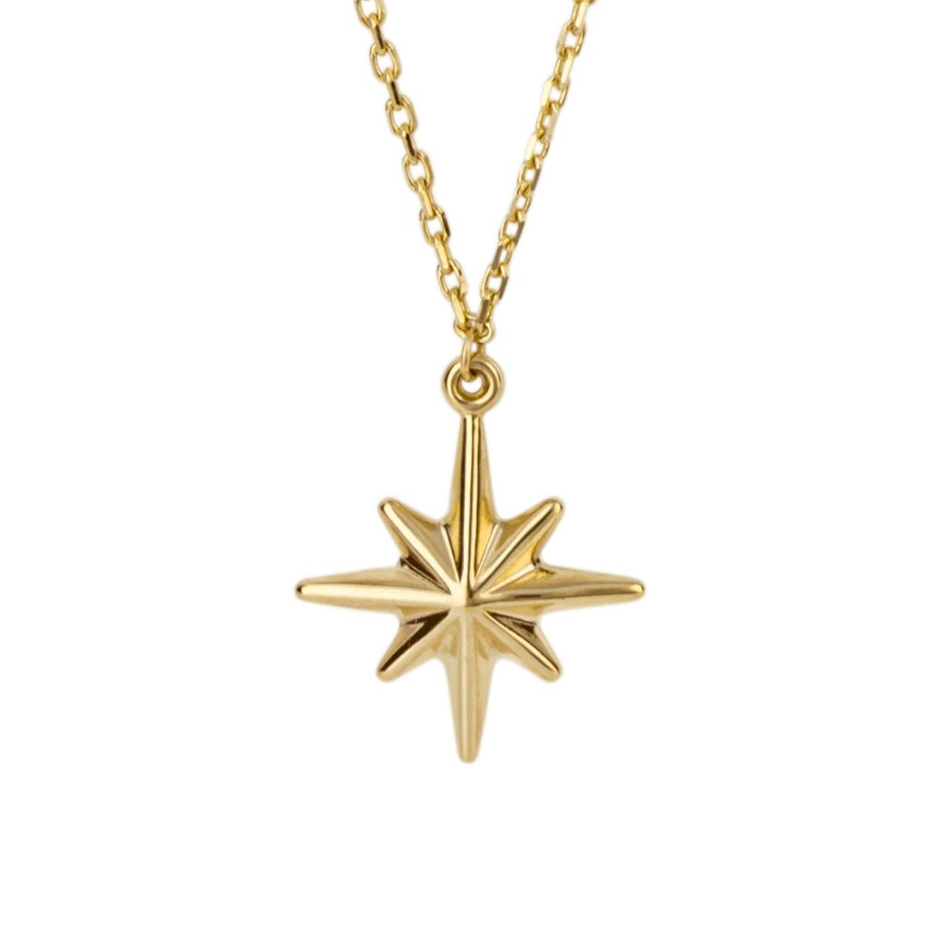 9ct Gold Starburst Pendant Ladies Gold Pendant. Delivered UK & Worldwide.